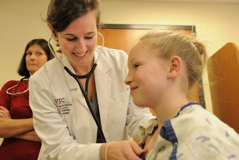 Ashley Gerrish practices with a pediatric patient