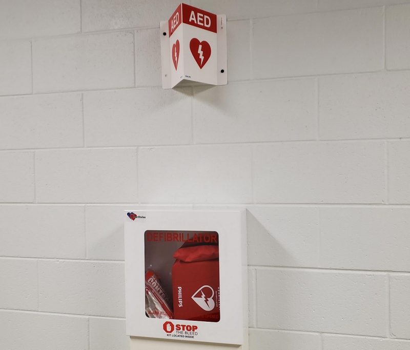 AED station located in the public safety building