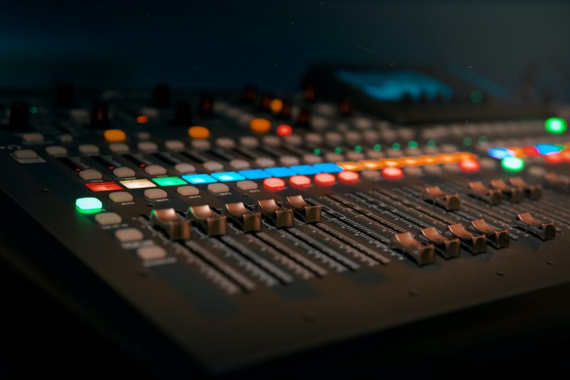 Image of a radio audio mixing board 