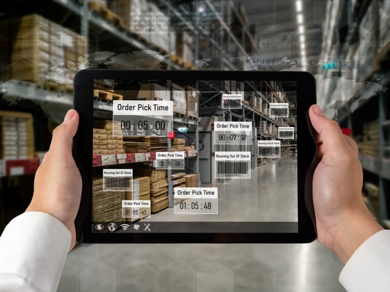 smart tablet being used in warehouse setting