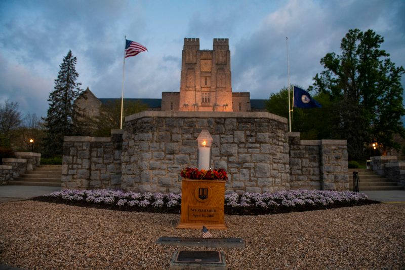 Ceremonial candle at April 16 memorial