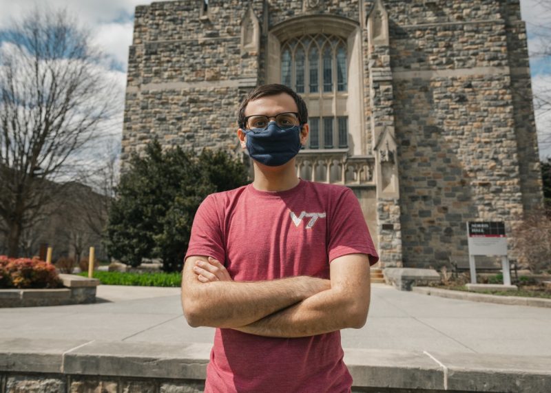 Phillip Truppelli on Virginia Tech campus. Photo by Spencer Roberts of Virginia Tech.