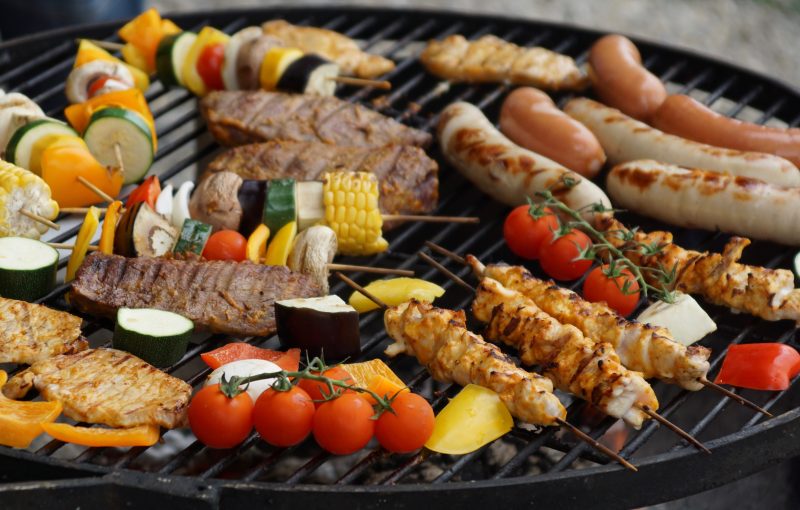 Image of food on an outdoor grill 