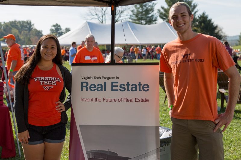 Virginia Tech real estate students pictured on campus in 2017.