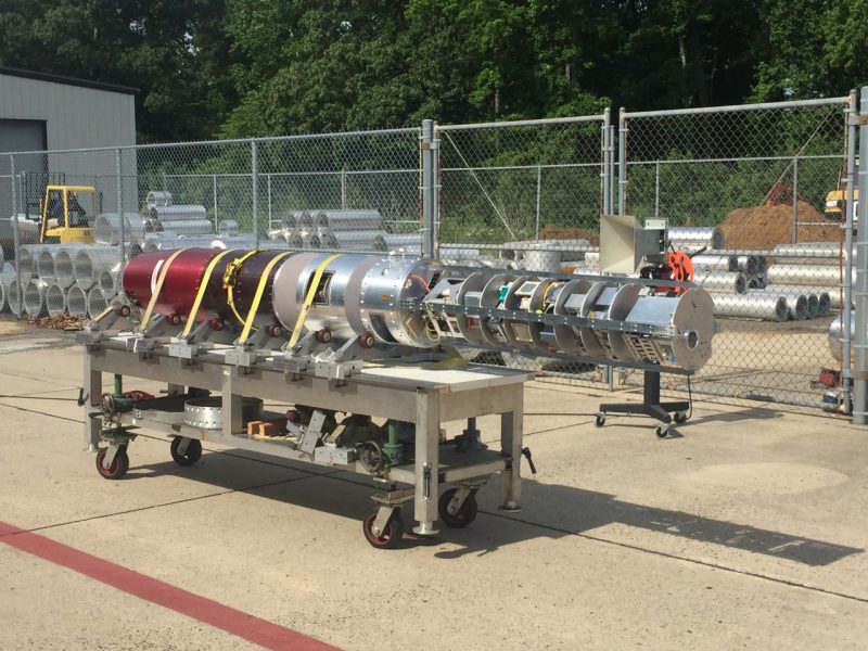 The payload section containing the eight RockSat-X undergraduate projects, prior to being incorporated into the Terrier-Improved Malemute sounding rocket.