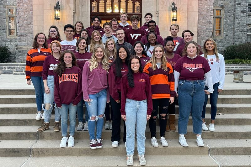 The inaugural class of the Undergraduate Student Senate outside Burruss Hall.