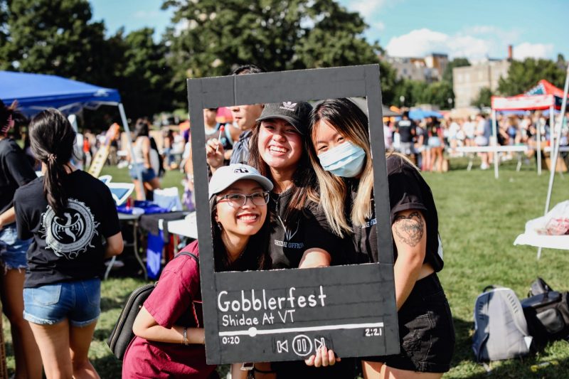 Virginia Tech students attend Gobblerfest, the annual student organizations fair held on the Drillfield. The event includes more than 500 registered student organizations, as well as local businesses and Virginia Tech departmental and informational booths. (Photo by Mary Desmond/Virginia Tech)