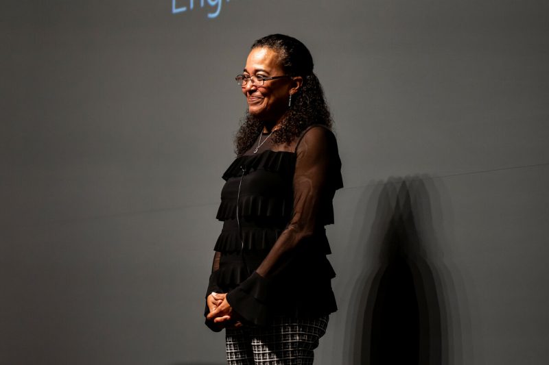 Bevlee Watford smiling on stage