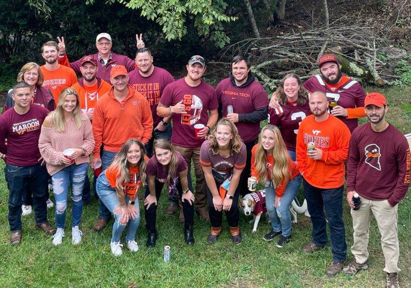 Members of Veterans@VT and friends gathered on Oct. 9 before the Virginia Tech vs. Notre Dame football game. Photo courtesy of Janie Rhodes.
