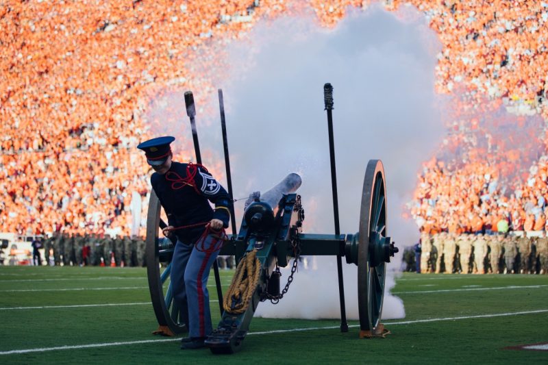 Cadet firing the cannon