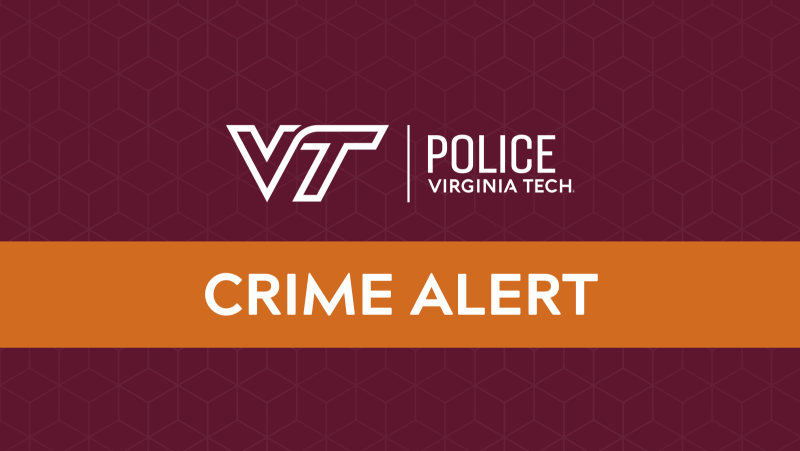 Crime alert in text - overlay on maroon and orange background