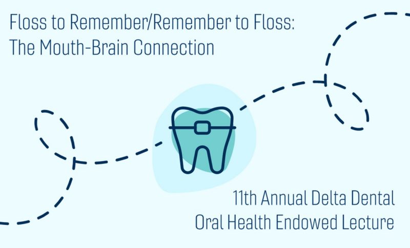 Graphic representing a string of dental floss wrapped around a tooth