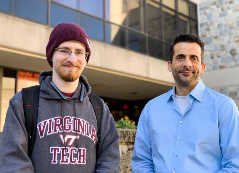 Teaching assistant Kennan Murphy and Steve Matuszak. Photo by Melody Warnick for Virginia Tech.