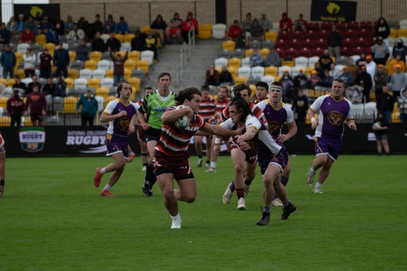 The Virginia Tech men's rugby club team won the Division I-AA National Rugby Collegiate Championship in Houston, Texas, defeating West Chester University. Photo by Olly Laseinde, @rugbysnapshots.