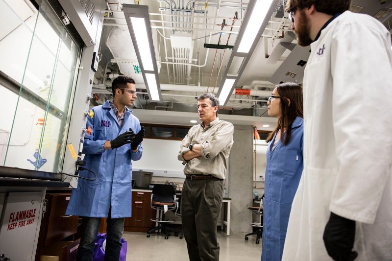 John Rogers lab photo Photo of Northwestern University professor John Rogers and students in a laboratory
