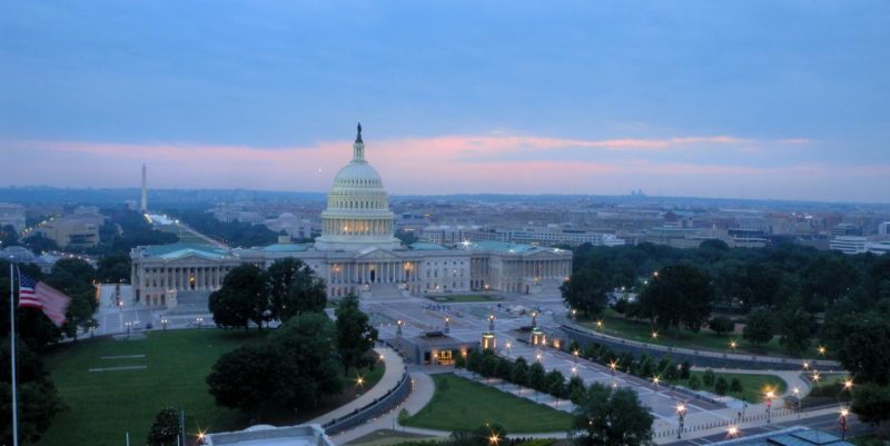 U.S. Capitol Building seen at night