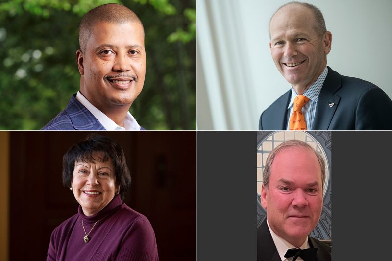 Composite image of four people appointed to the Virginia Tech Board of Visitors
