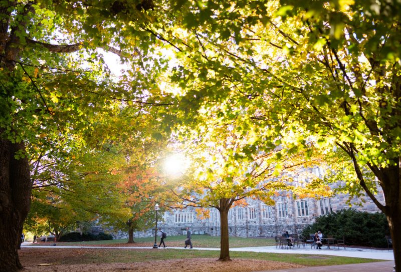 Leaves begin to change on Virginia Tech's Blacksburg campus. 