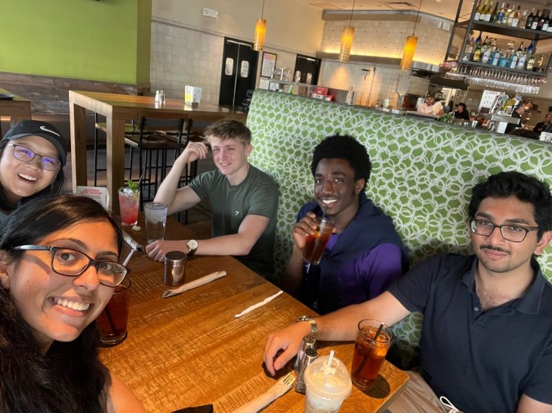 Student interns visit a restaurant in Long Beach, California.