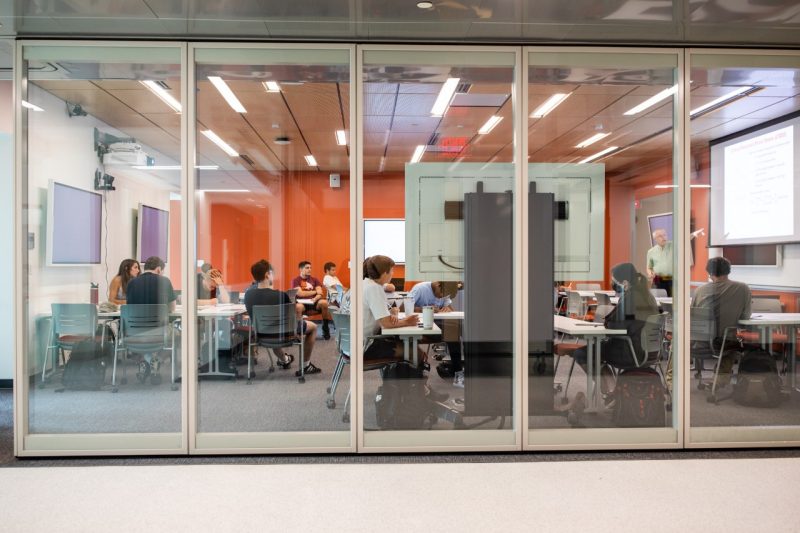 Students in class in the new Holden Hall and North Wing.
