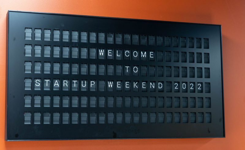 Welcome to Startup Weekend 2022 sign