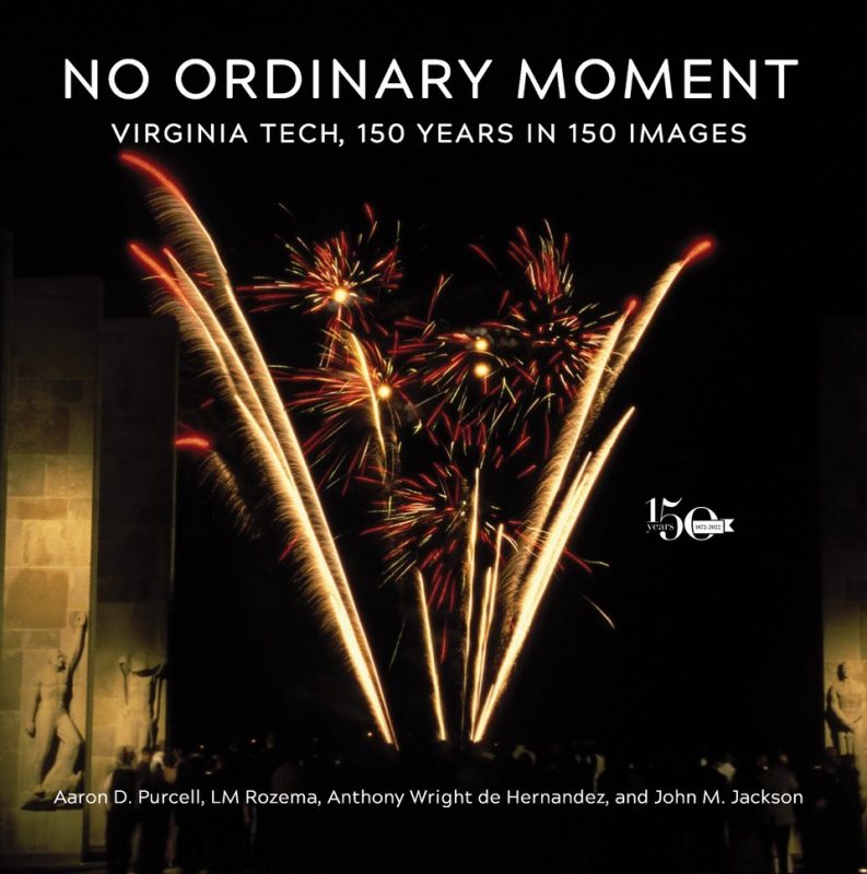 Cover of the book No Ordinary Moment is a picture of fireworks seen through the Pylons.