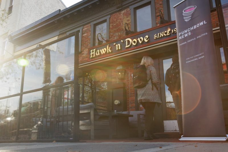 Outside view of the Hawk N' Dove restaurant in DC