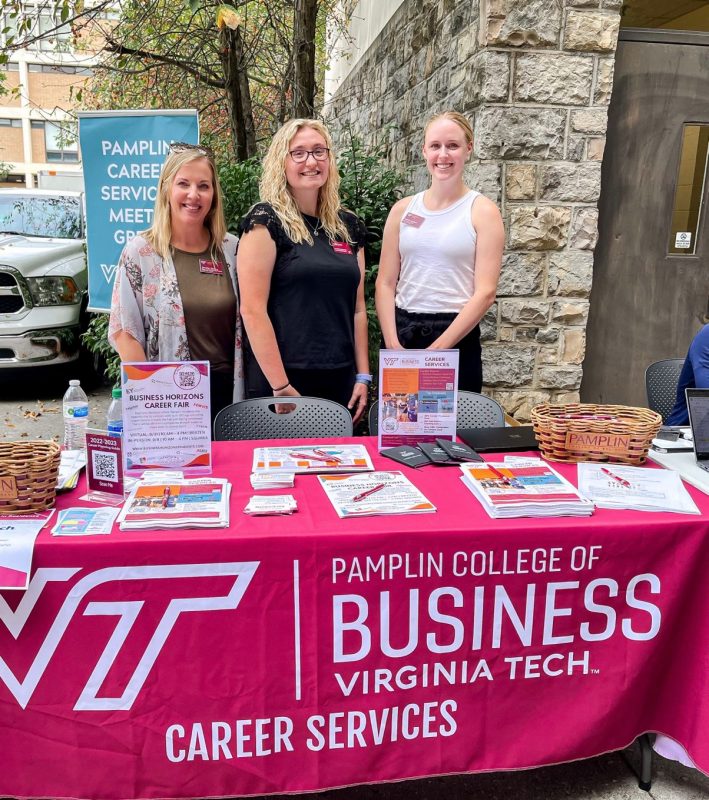 Three members of the Pamplin Career Services team