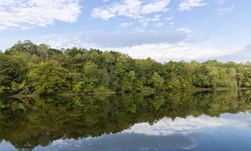 The photo shows the image of the Occoquan Reservoir.