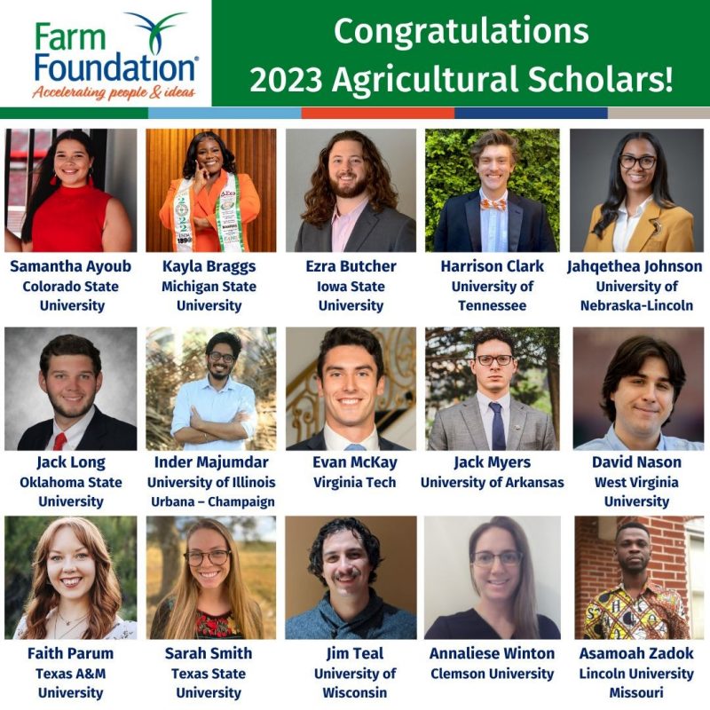 2023 agricultural scholars. Photo courtesy of Farm Foundation.
