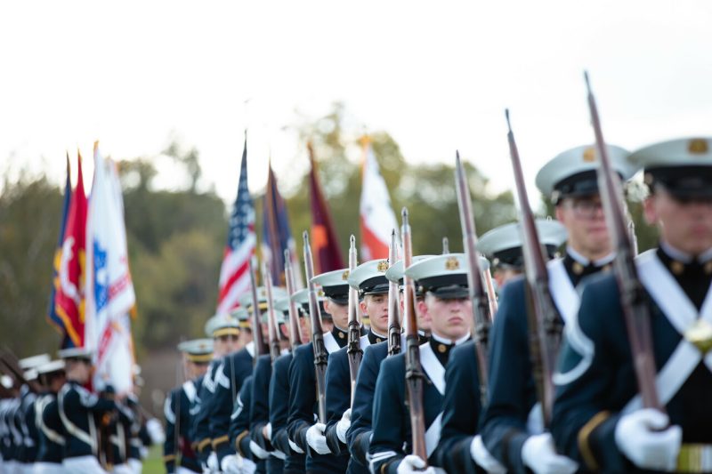 Photo of Corps of Cadets pass in review