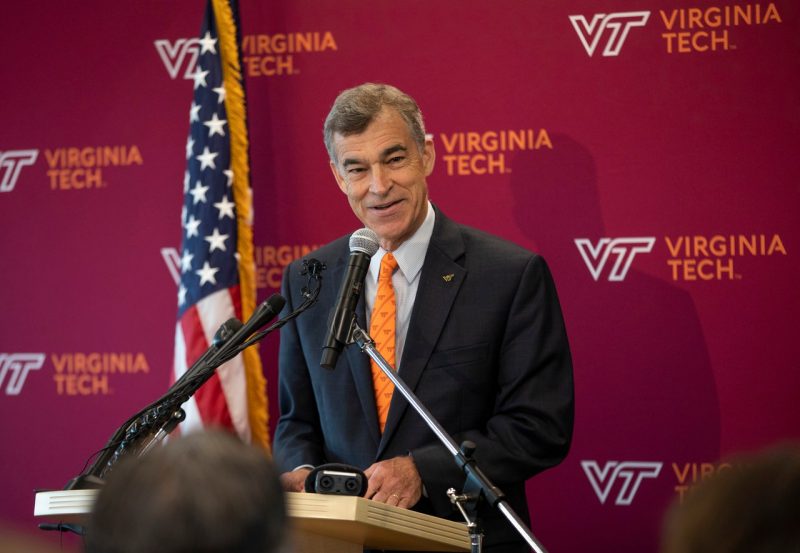 Charlie Phlegar at the announcement of Virginia Tech’s Innovation Campus. 