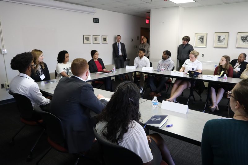 Stacey Dixon, principal deputy director of national intelligence at the Office of the Director of National Intelligence, during roundtable discussion with Virginia Tech and Morehouse College students.