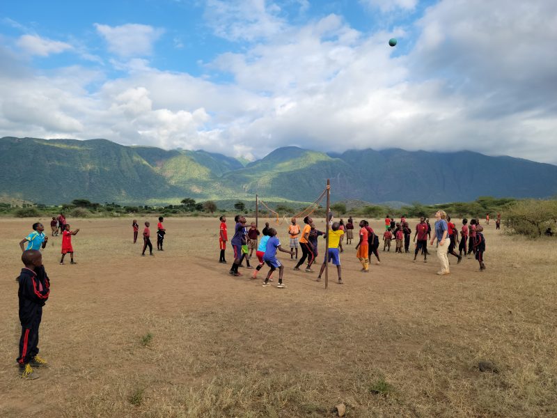 Photo of children playing volleyball