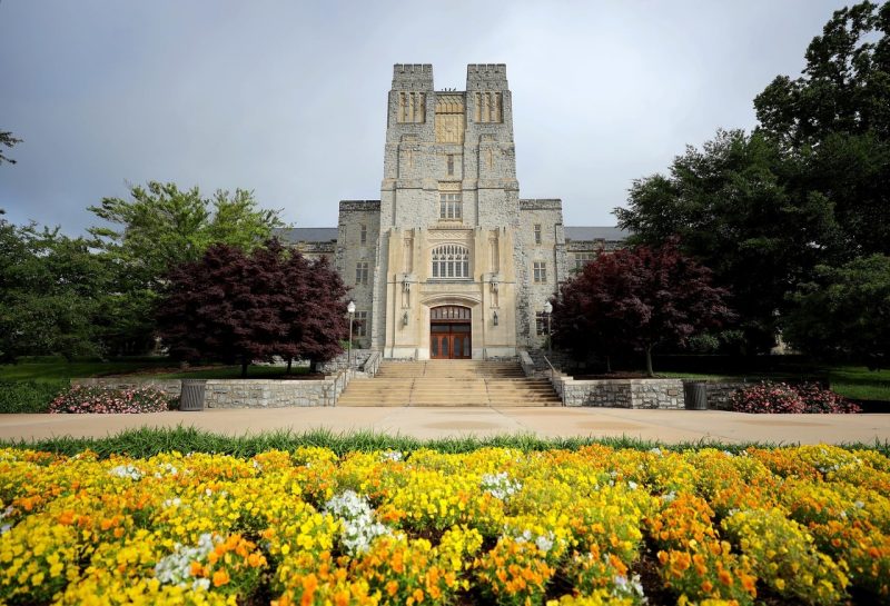 Virginia Tech's Burruss Hall in summer.