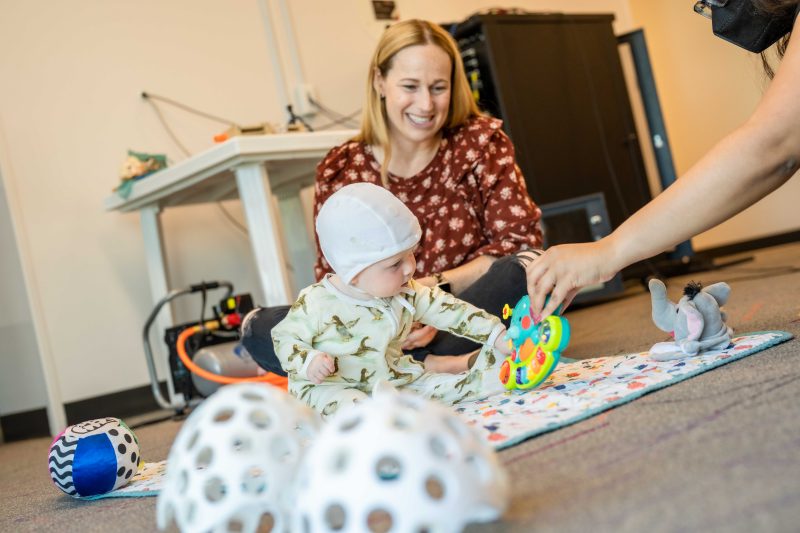Mother and child participating in study on brain development
