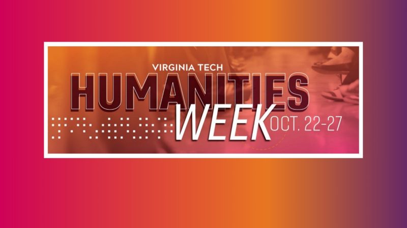 Humanities Week poster describing key events happening throughout the week