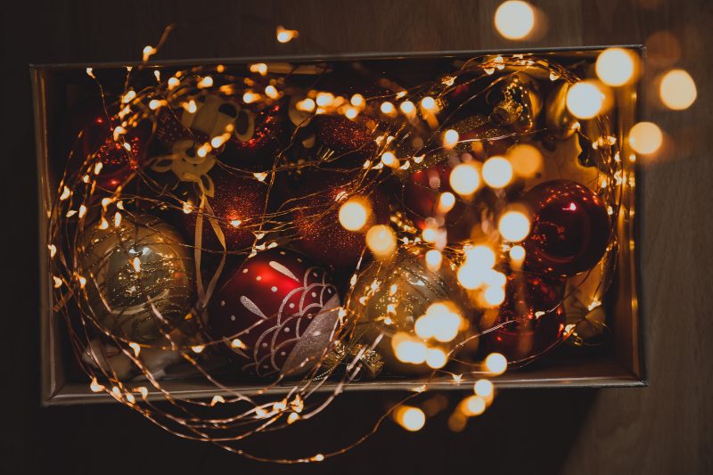 Photo of lights on Christmas tree 
