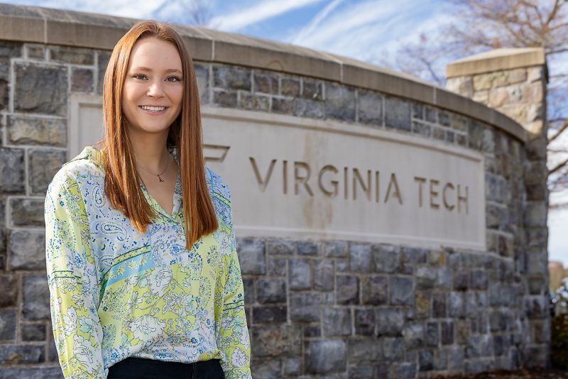 Pamplin College of Business student Annie Hunter. Photo by Andy Santos for Virginia Tech.