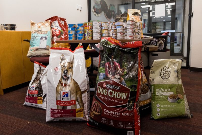 Pet Food Pet food collected during a pet food drive.