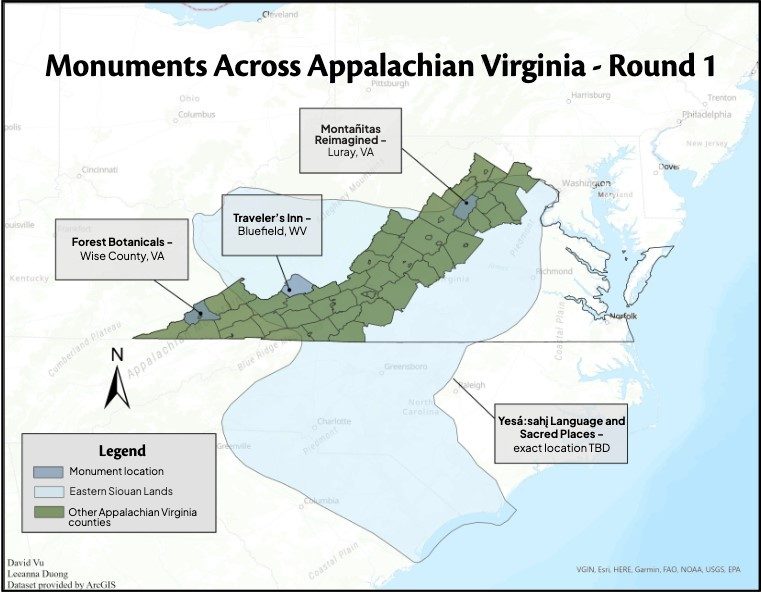 A map of Virginia is labelled with the locations of the projects listed in the story.