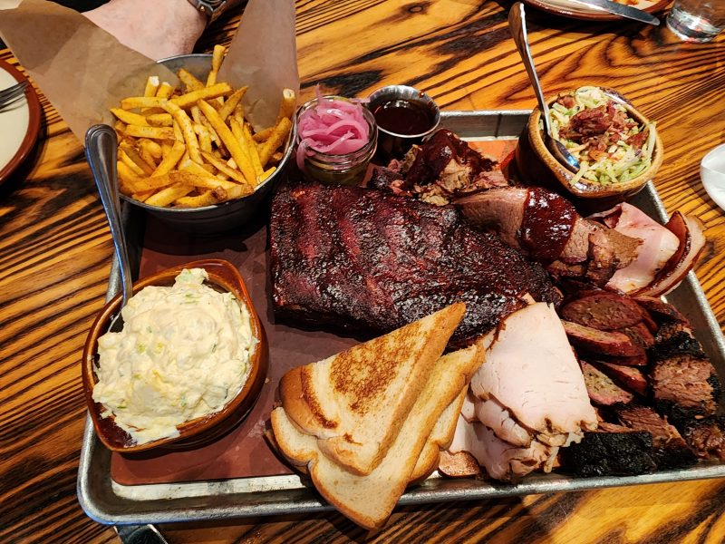 A picture of a BBQ platter at one of the many stops on the food tour. Photo by Brian Grove for Virginia Tech.