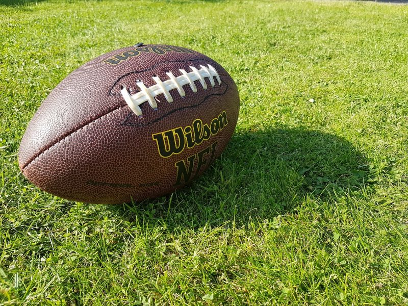 A football lying in the grass
