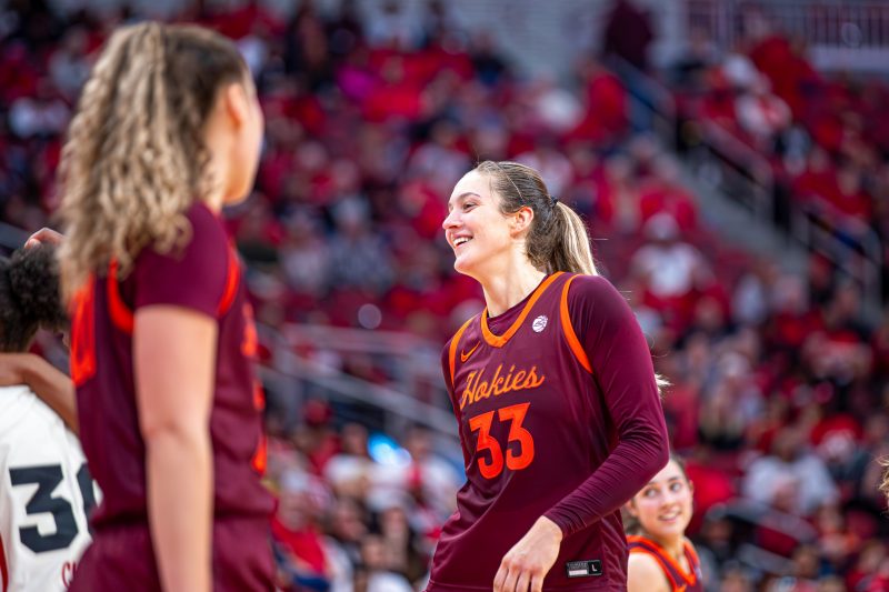 Liz Kitley on basketball court