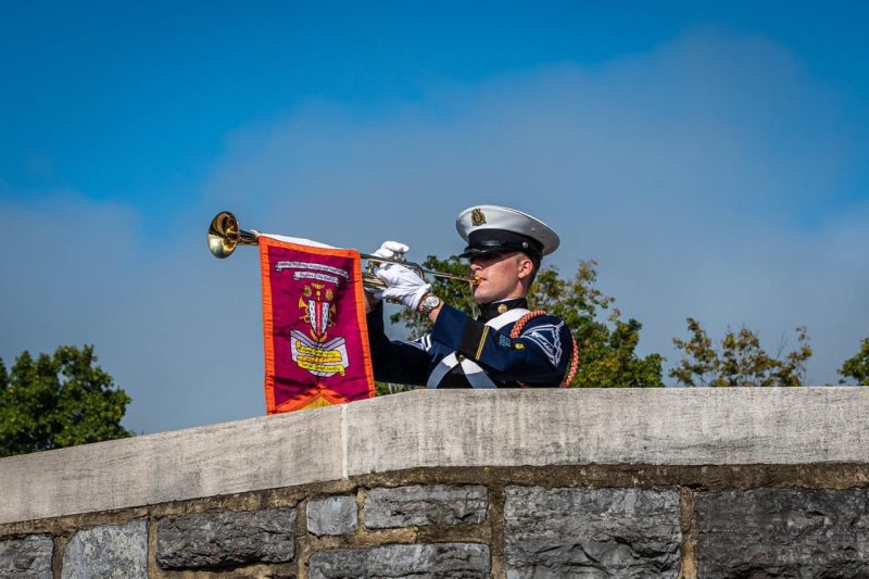 Utilizing his musical talents as a means of service, Corrigan serves as a regimental bugler for Virginia Tech’s Signal Corps.