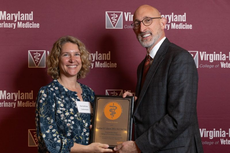Faculty Awards 2024 (From left) Sunshine Lahmers and Dean M. Dan Givens.
