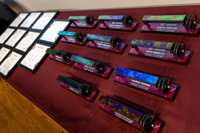 Kaleidoscopes lined up on table
