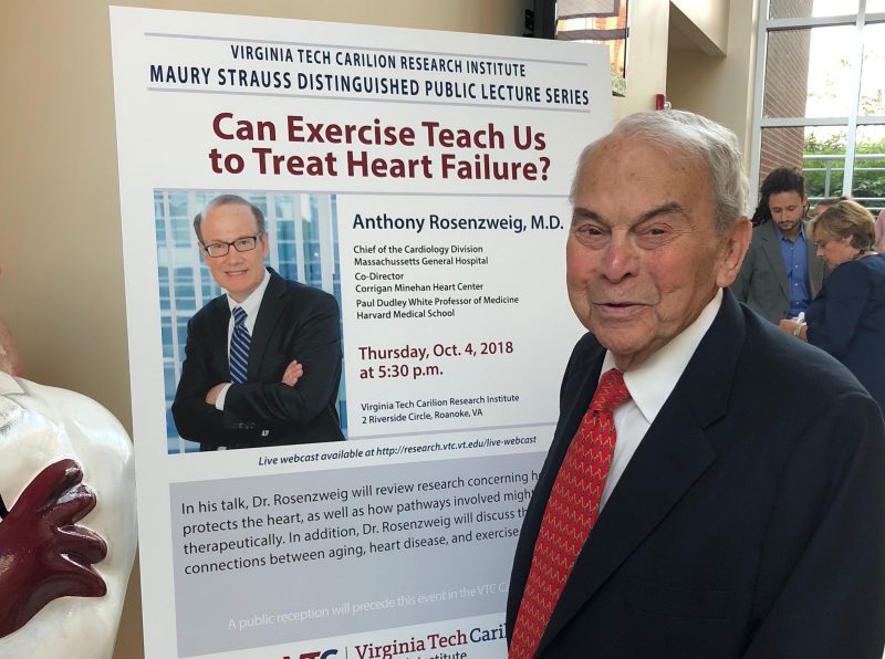 Maury Strauss with poster Maury Strauss with poster