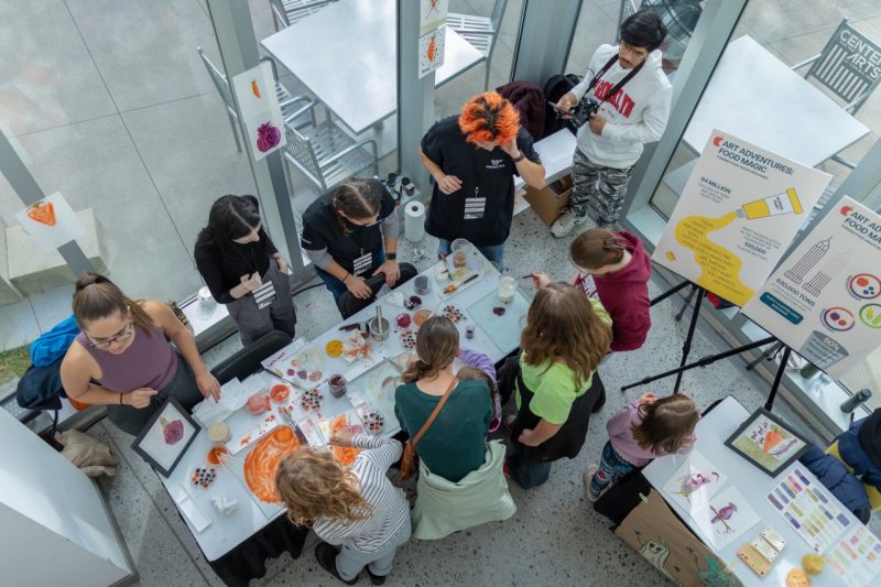 Food Magic team tables during the Virginia Tech Science Festival 2023. Photo by Rodney Kimbangu for Virginia Tech.