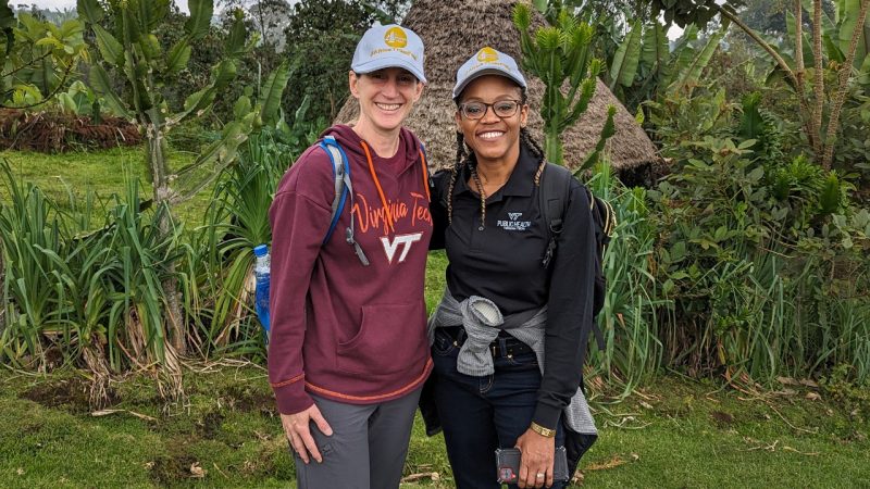 Sophie Wenzel and Carla Savage standing outside in Ethiopia.